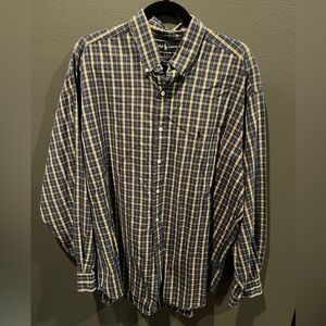 Ralph Lauren Navy and Mustard Checkered Shirt
